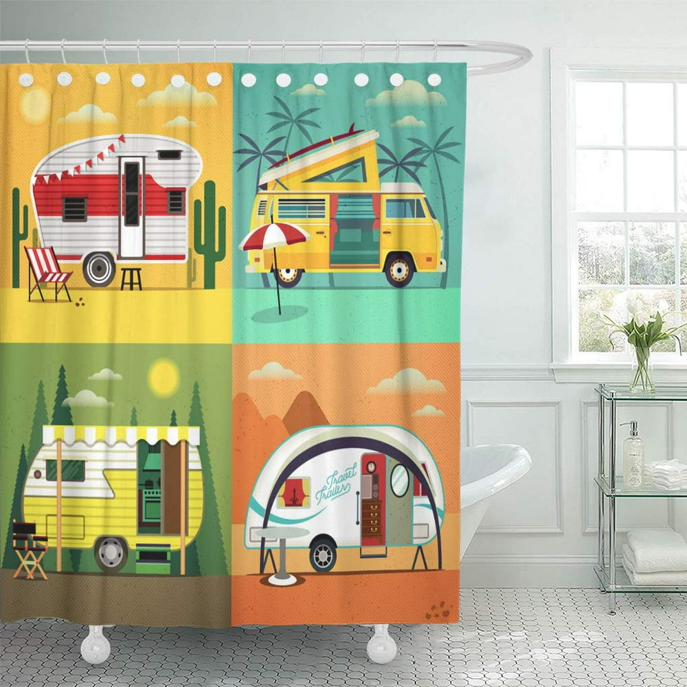 SUTTOM Travel Trailer Caravans Different Landscapes Forest Beach