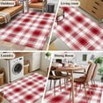 thumbnail image 5 of Red Checkered Runner Rug 2.7x5 FT, Non Slip Entryway Carpet, Red White Plaid Farmhouse Washable Soft Floor Carpet Entrance Mat Non-Shedding Throw Rug for Hallway Laundry Room Bedside, 5 of 9