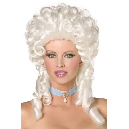 BAROQUE WIG white marie antoinette curls womens victorian blonde costume