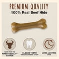 thumbnail image 3 of Cadet Rawhide Pressed Dog Bones for Small Dogs, Single Ingredient Dog Treats, 6.5 Inch, 12 Count, 3 of 8