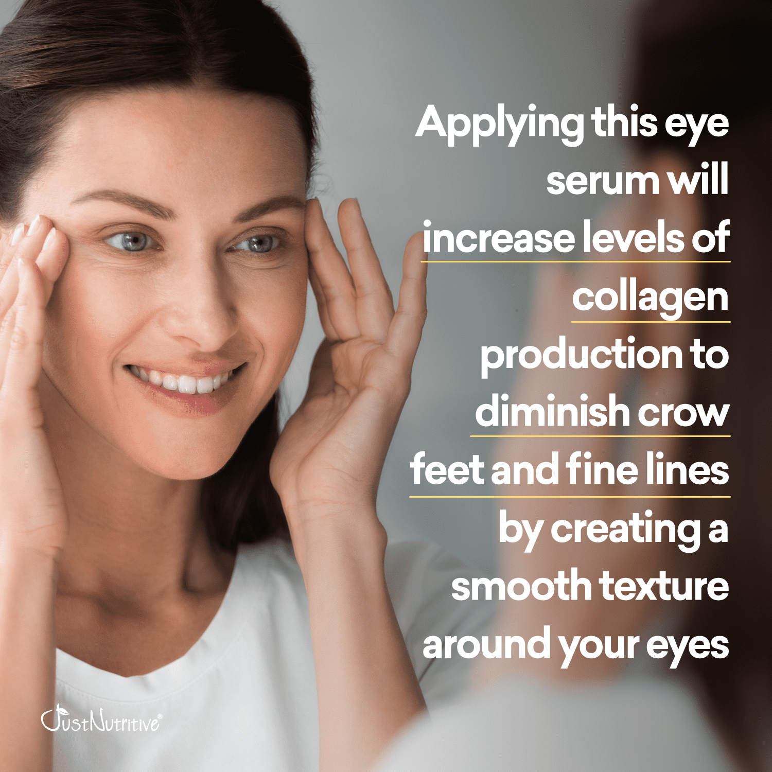 Just Nutritive Anti-Aging Eye Serum for Puffy Eyes, Wrinkles & Dark Circles, Naturally Derived, 1oz