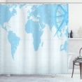 thumbnail image 1 of Ambesonne Map Shower Curtain, Old Compass Blue Grunge, 69"Wx84"L, Pale Blue, 1 of 3