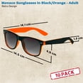 thumbnail image 5 of Monaco Sunglasses Set of 10, Bulk Pack - Reusable, Perfect for Party, Beach, Pool, Outdoor Events - Black Orange, 5 of 8