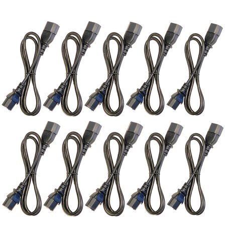 (10) 3 Foot IEc 320 NEMA c13 c14 10A 18AWg Ac Power cord cables PDU to cPU