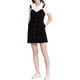 thumbnail image 1 of Vestido de tirantes ajustables para mujer Inspire Chic, por encima de la rodilla, con botones y bolsillos, color negro, talla M, 1 of 5