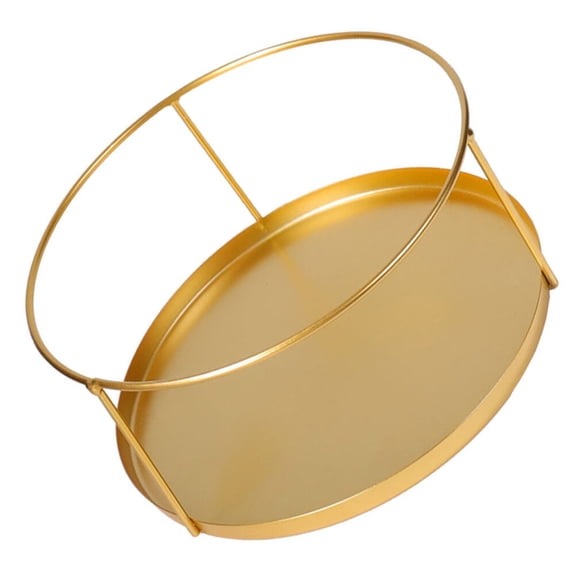 FOMIYES Round Metal Tray for Sundries, Desktop Organizer Storage Plate for Accessories