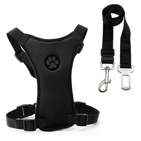 Pet Car Harness and Seatbelt Clip Lead Safety Dogs Out