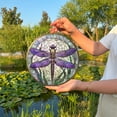 thumbnail image 4 of Purple Dragonfly Painted Stained Glass Suncatcher, Window Hanging Decor, Outdoor Sun Catcher Decor, Dragonfly Wall Décor, 4 of 6