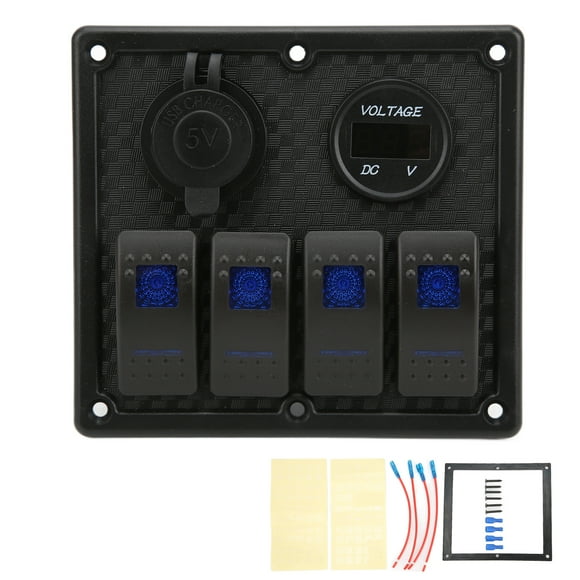 Rocker Control Panel,4 Gang Rocker Switch Gang Switch Rocker Switch Panel Professionally Tested