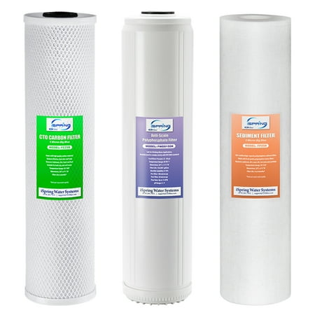

iSpring F3WGB32BDS 4.5” x 20” 3-Stage Whole House Water Filter Replacement Pack with Sediment Polyphosphate Anti-Scale and CTO Carbon Block Water Filters Fits WGB32B-DS