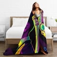 thumbnail image 3 of DouZhe Ultra-Soft Micro Fleece Lightweight Flannel Bed Blanket, Steampunk Alien Cyberpunk Sci-Fi Print Cozy Warm Throw Blankets, 50"x40", 3 of 7