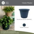 thumbnail image 3 of The HC Companies 17 Inch Round Classic Planter, Plastic Plant Pot, Slate Blue, 3 of 8