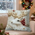 thumbnail image 4 of Uuowzo Farmhouse Christmas Throw Pillow Covers, Xmas Tree Reindeer Snowman Santa Claus Christmas Tree Winter Holiday Decorative Pillowcases for Sofa Bed Home Patio, 18 x 18 Inches, 4 of 6