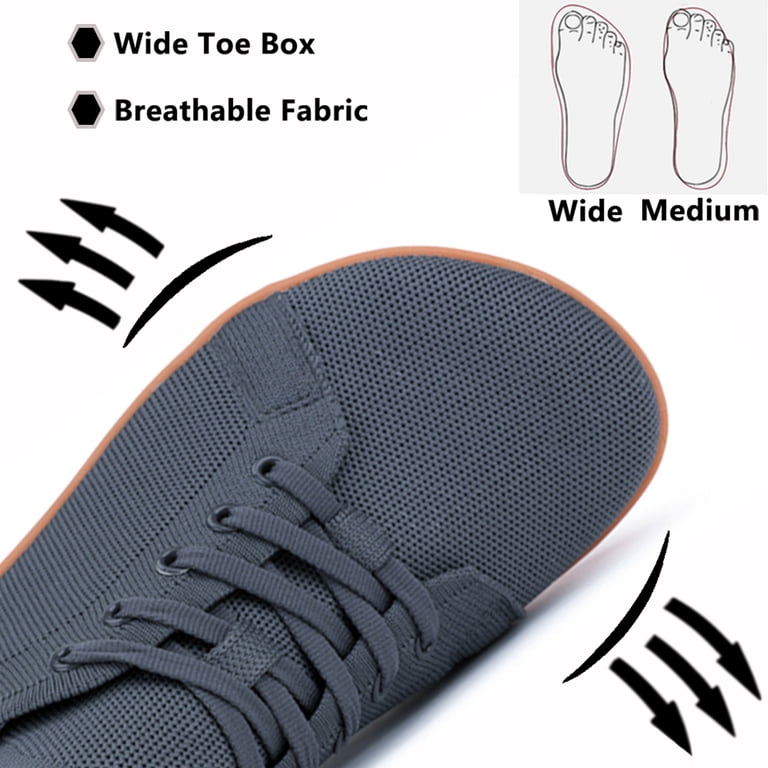 Men\'s Zero Drop Minimalist Breathable Canvas Sneakers Wide Toe Box Amazon.com | Barefoot Shoes Men Wide Toe Box Zero Drop  main image 3