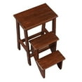 thumbnail image 3 of 3 Step Wooden Frame Stool with Safety Latch, Brown, 3 of 3