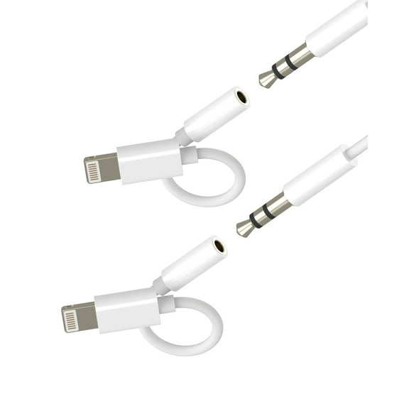 Lightning to 3.5mm Headphone Jack Adapter(2Pack)for Apple MFi Aux Audio Charger Cable Connector earbud cord Converter for iPhone 14 pro max Dongle for iPad Car DAC Auxiliary Earphone Wired Accessorie