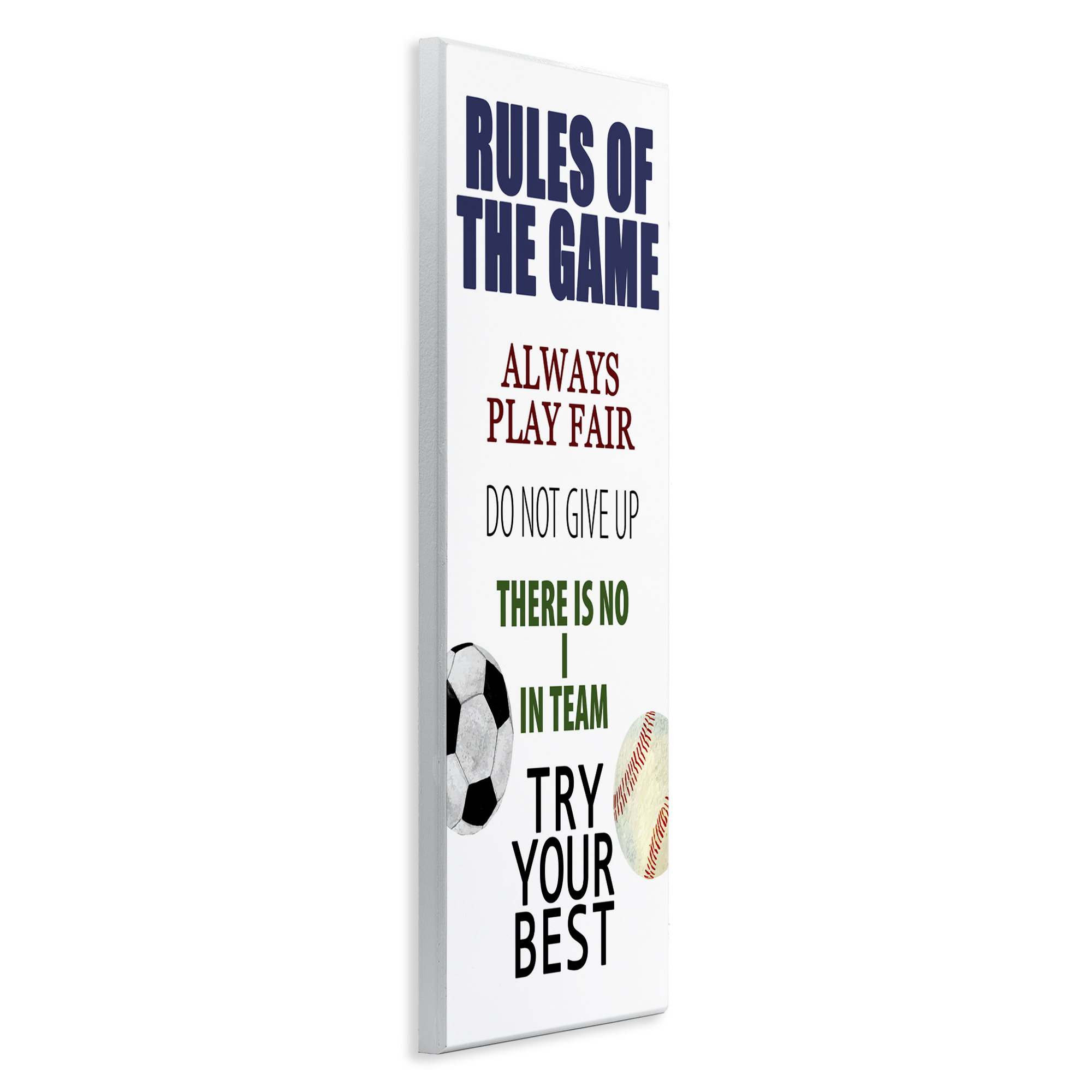 Fun Teamwork Rules of Game Wall Plaque Art, design by Kim Allen