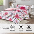thumbnail image 5 of Comfort Spaces Twin/Twin XL Size Comforter Sets, 3-Piece Floral Bed Sets for All Season, Pink and Black Dorm College Bedding Comforter Sets for Girls, 5 of 6