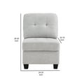 thumbnail image 5 of Seh Armless Modular Sofa Chair with Plush Cushions- Soft Light Gray Fabric, 5 of 5