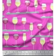 thumbnail image 1 of Soimoi Poly Georgette Fabric Wine Glass Bar Fabric Prints By Yard 42 Inch Wide, 1 of 3