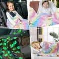 thumbnail image 4 of Glow in The Dark Blanket - Soft Cozy Mermaid Throw Blanket for Girls, Ideal Gifts for Kids, 50"×60" Colorful, 4 of 7