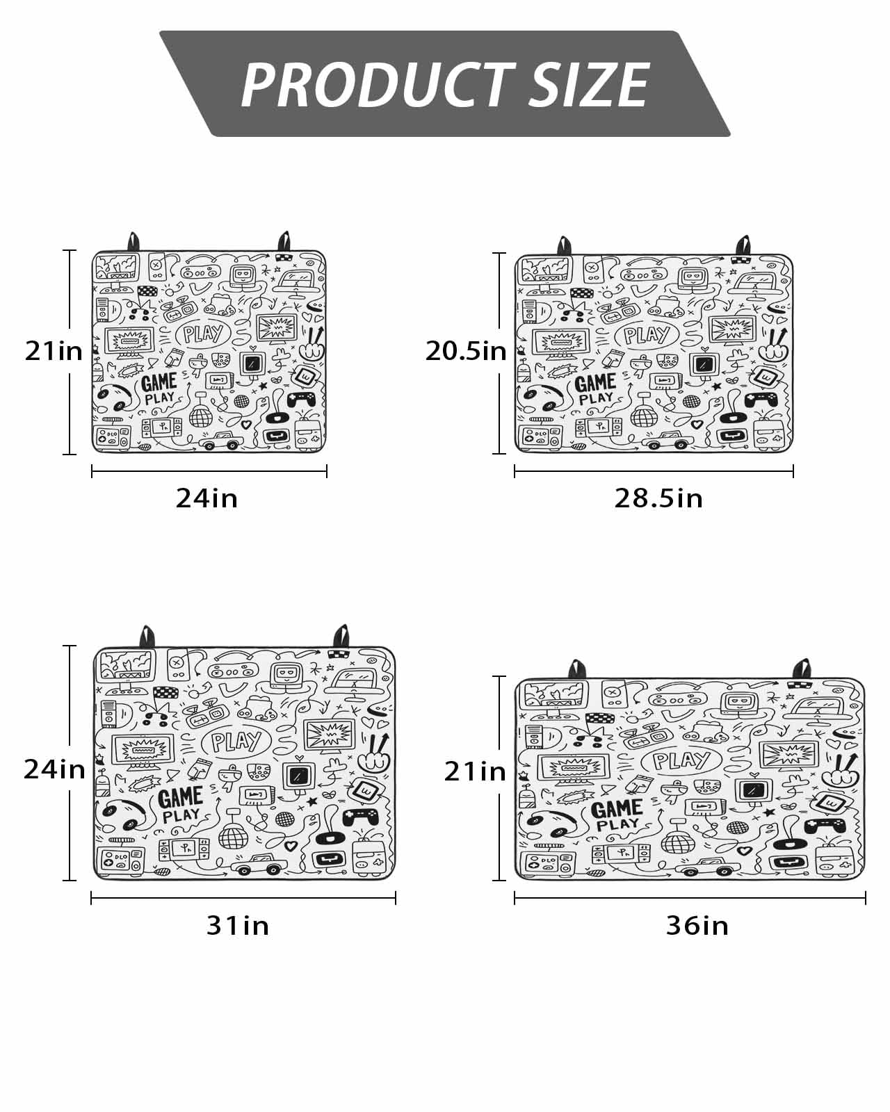 Stove Top Covers for Electric Stove, Video Game Glass Stovetop Cover Protector, Black White Game Controller Monochrome Induction Cooktop Protector Oven Mat for Kitchen Countertop 28.5"x20.5"