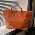 thumbnail image 5 of Tote Bag for Women With Inner Pocket Top Handle Bag Solid Color Large Classic Tote Trendy Satchel Bag for Travel and Shopping (Orange), 5 of 11