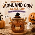 thumbnail image 3 of Cute Halloween-themed Clear Glass Tumbler With Lid Featuring Designs Of A Cow Ghost And A Pumpkin A Large-capacity Kitchen Drinking Glass., 3 of 8