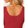 thumbnail image 5 of Unique Bargains Women's Sleeveless Sweetheart Neck Fit and Flared Swing Cocktail Dress L Wine Red, 5 of 6