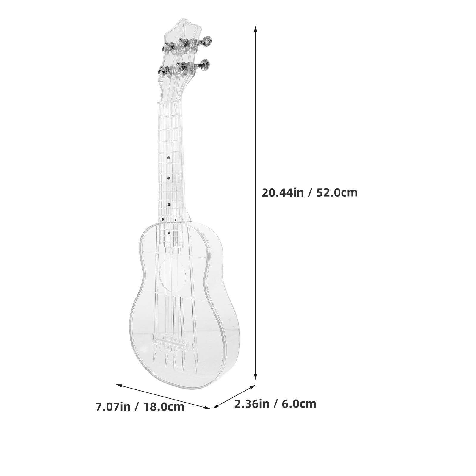 Supvox 1Set Transparent Ukulele with Integrally Formed Resonance Box for Smooth Sound