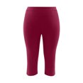 thumbnail image 4 of ZyeKqe Women Plus Size Capri Leggings Quick Dry High Waisted Yoga Pants Side Split Butt Lifting Workout Cropped Tights, 4 of 7