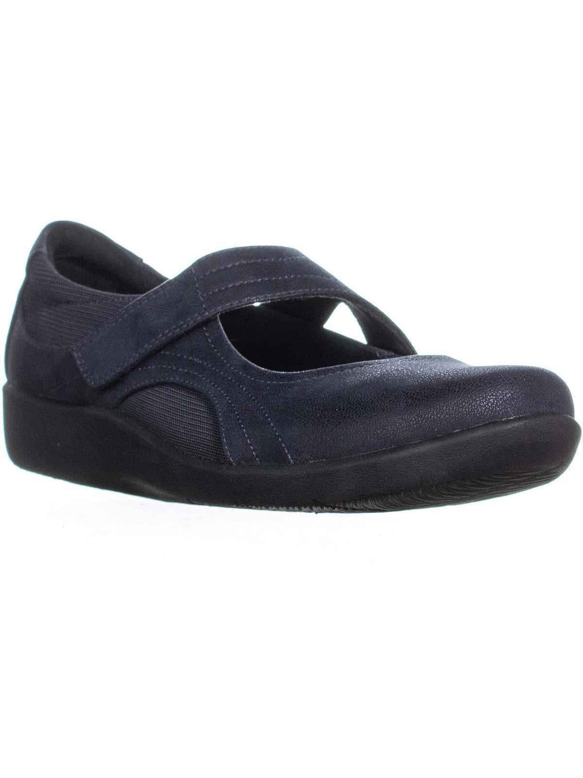 clarks navy flats