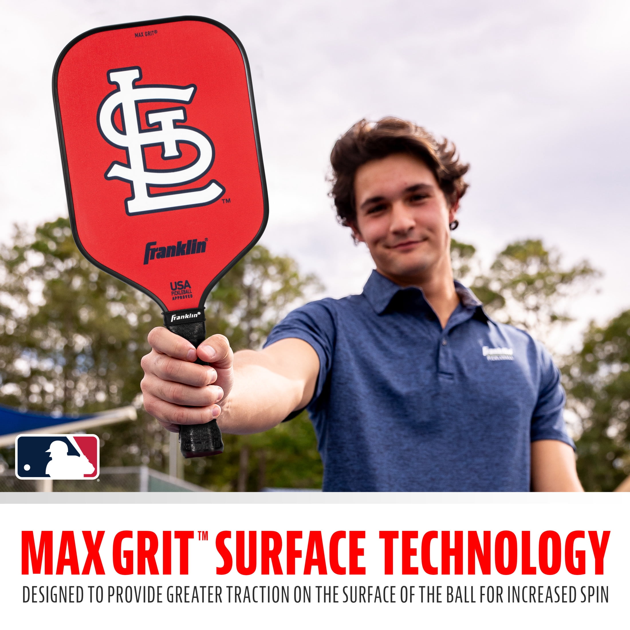 Franklin Sports MLB St. Louis Cardinals Pickleball Paddle - Official MLB Team Pickleball Paddles - USAP (USAPA) Approved Premium Quality Pickleball Paddles - Authentic Team Logos + Colors