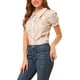 thumbnail image 5 of BLUSA DE BOTONES PARA MUJER CHIC INSPIRE, CON MANGAS CORTAS Y PUFF, CUELLO CAÍDO, ESTAMPADO FLORAL, DE ALGODÓN, COLOR BLANCO, 5 of 7