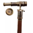 thumbnail image 2 of Vintage Telescope and Compass Wooden Walking Cane, 2 of 10