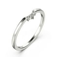 thumbnail image 2 of 0.04ct Mini Trio Diamond Moissanite Nesting Ring 10k White Gold Wedding Band, 2 of 4