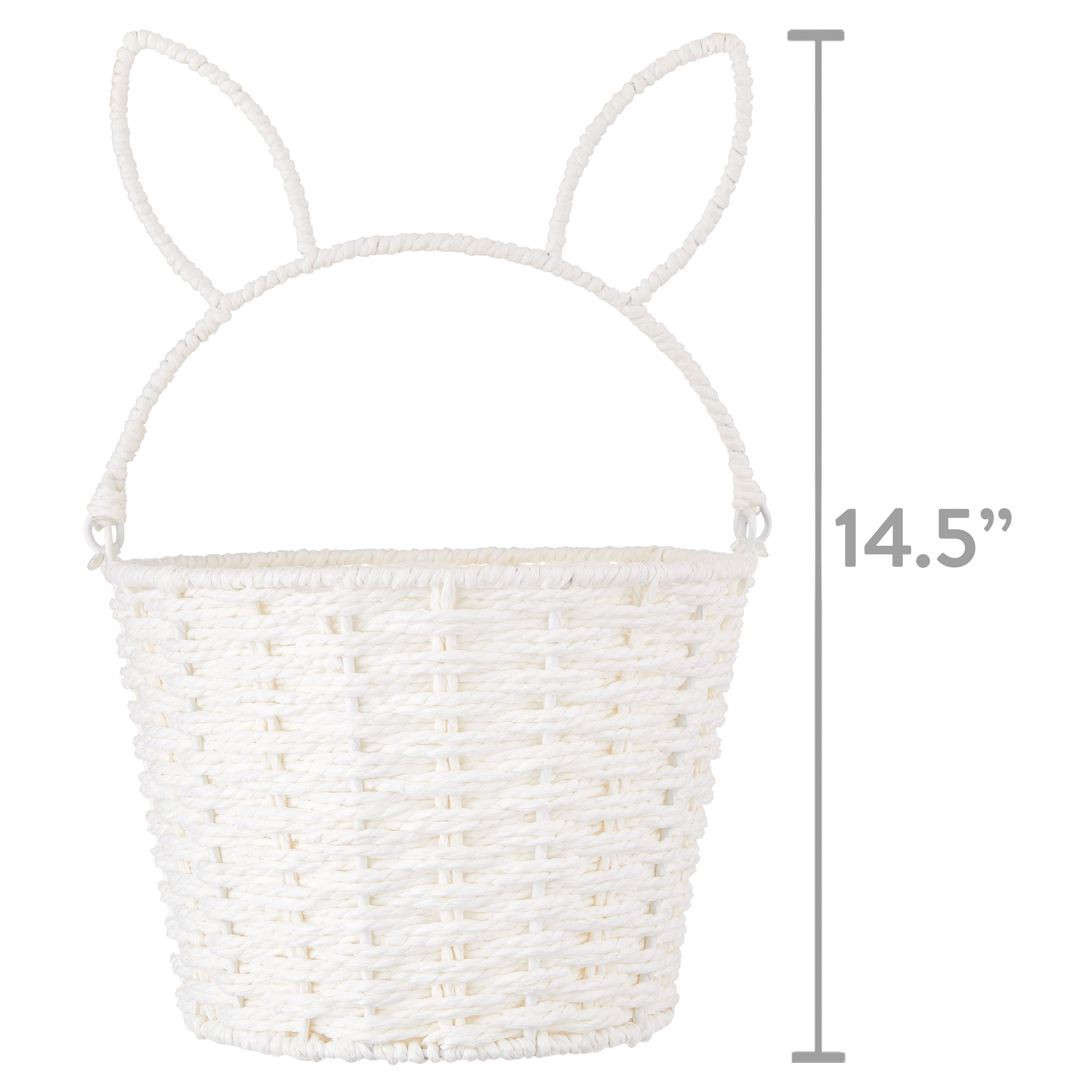Way to Celebrate Medium Round White Paper Rope Easter Basket with Bunny Handle - image 5 of 11