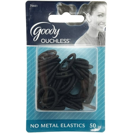 Goody Ouchless Shiny Mini Elastics, Black 50 ea