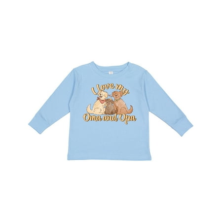 

Inktastic I Love My Oma and Opa Cute Golden Doodles Gift Toddler Boy or Toddler Girl Long Sleeve T-Shirt