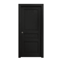 Sliding Pocket Door 18 x 84 inches | Ego 5012 Painted Black Oak | Kit Rail Hardware | Solid Wood Interior Bedroom Modern Doors