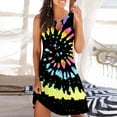 thumbnail image 2 of Summer Dresses for Women 2023 Plus Size Sleeveless Printing Tie-dye Dress Keyhole Neck Maxi Backless Loose Fit Daily Casual Elegant Holiday Vacation Homecoming A-Line Swing Hem Dress, 2 of 5