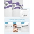 thumbnail image 5 of No Hook Cloth Fabric Shower Curtain with Snap in Liner, Purple Stripes Waterproof Shower Curtains Set with See Through Top Window, Modern Minimalist Horizontal Ombre Lines Bath Curtains 66"x72", 5 of 6