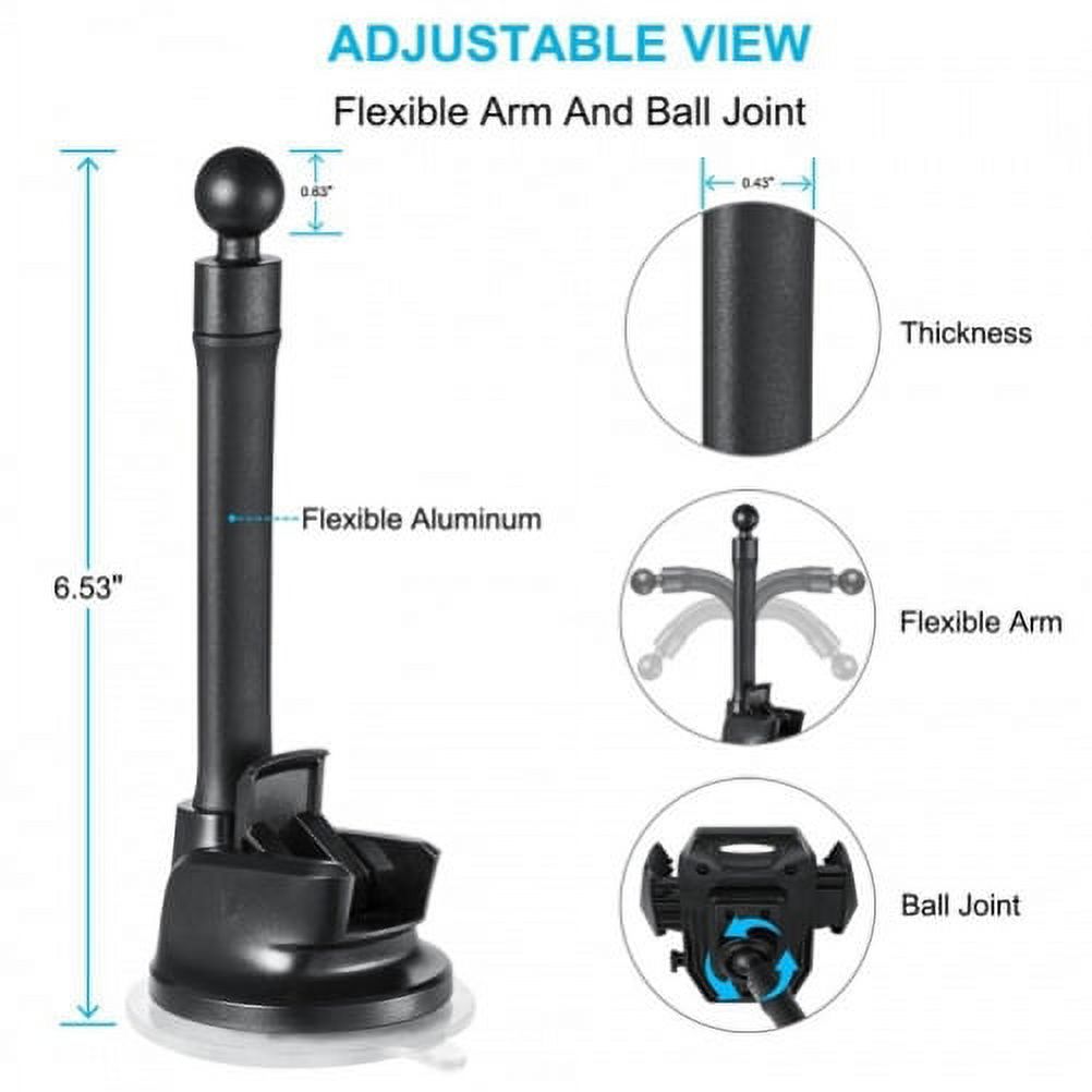 Car Mount for OnePlus 7T Phone - Magnetic Holder Dash Windshield Gooseneck Strong Grip Strong Magnets Compatible With T-Mobile OnePlus 7T - image 4 of 6