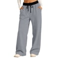 thumbnail image 5 of Blekii Kids Boys Girls Double Color Sweatpants Athletic Running Pants Long Sports Fitness Bottoms, Grey, 90, 5 of 7