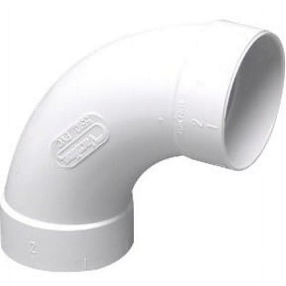 Vaculine 765510W, Polyvinyl Chloride (PVC), White, 2", 90 Sweep Elbow Pipe Fittings
