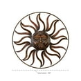 thumbnail image 4 of DecMode Rustic Metal Round Sun Face with Rays Wall Décor, 36"D Features Brown Distressed Tarnished Surface, 4 of 15
