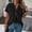Black, variant on Vivianyn HD Women's V Neck Button Down Shirt, Short Sleeve Casual Loose Fit Blouse,Purple,Size S-XXL