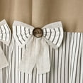 thumbnail image 3 of Linen Button Farmhouse Camel Shower Curtain,Bowknot,Linen and Cotton Woven Fabric,Pleated Brown Stripe,Country Style,72x72 in, 3 of 13
