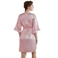 thumbnail image 4 of SWSMCLT Women's Chic Bath Robe Elegant Cool Fall Luxury Satin Holiday Nightwear Comfy Bathrobes Billowy Coral XX-Large, 4 of 5