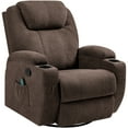 thumbnail image 3 of Vineego Recliner,Modern Fabric Rocking Chair with Massage,360 Degree Swivel Single Sofa Seat with Drink Holder, 3 of 7